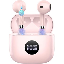 Headphones Wireless Bluetooth 5.4, Bluetooth Headphones with 4 ENC Noise Cancelling Mic, In-Ear Headphones 40 Hours Playtime HiFi Stereo, USB-C Wireless Headphones IP7 Waterproof for Work and Study