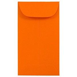 JAM PAPER #6 Coin Business Colored Envelopes - 3 3/8 x 6 - Orange Recycled - Bulk 250/Box