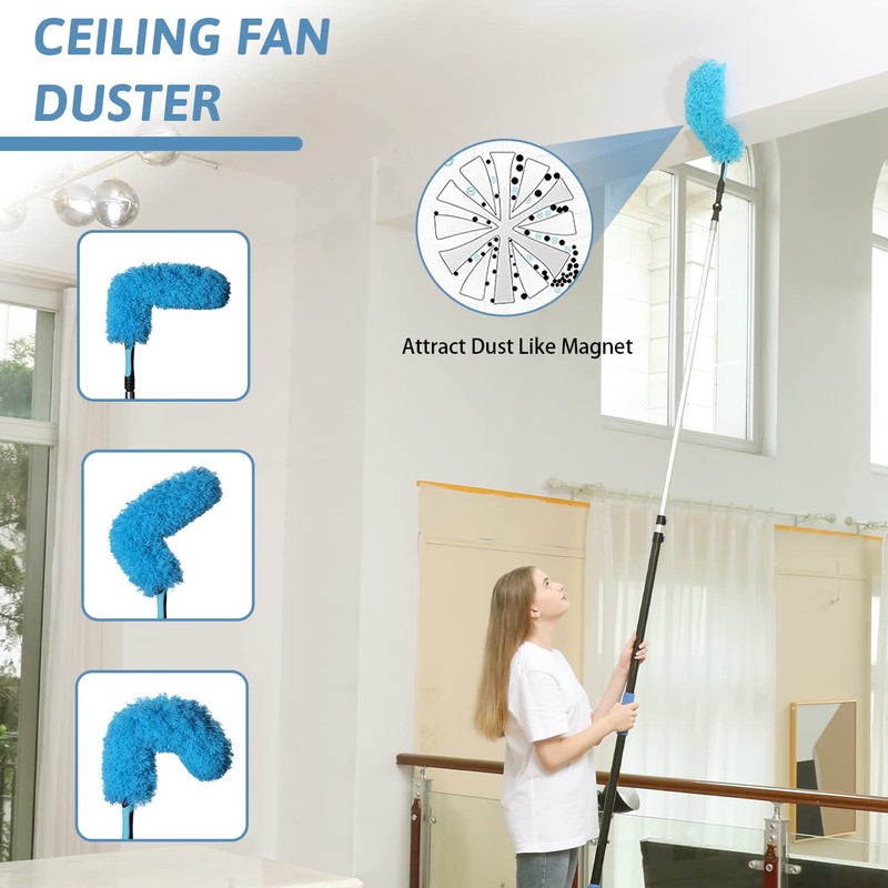 MAYKI 20 Foot High Reach Dusters for Cleaning 5 PCS,