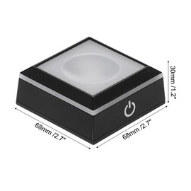 PATIKIL LED Light Base Non-Slip Square Display Stand, LED 6 Lighting Mode Multicolor Groove Light Base for Glass Ball 3D Crystal Party Decoration, Black