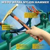 WEDO Nylon Hammer,Brass Dual Head Nylon Rubber Hammer,650g Brass Hammer