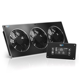 AITECAC 18'' Media Cabinet Exhaust Fan with Smart Controller, Quiet Cooling Fan System, Powerful Cooling fan for Home Theater AV Cabinets, Computer Case