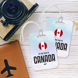 LT088 On My Way to Canada eh? Novelty Funny Unique Designer Gift Glossy Plastic Suitcase Luggage Tag