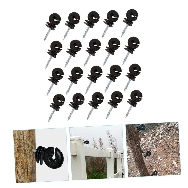 CAXUSD 50pcs Electric Fence Insulators Screw in Ring Insulator for