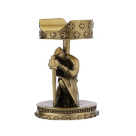 MIYKUISH Mikuish Cigar Stand with Metal Knight Statue Design - Durable & Dependable Portable Cigar Holder Stand for Table Decoration - Premium Cigar Accessories - Multicolor One Size (Burnished Gold)