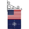 NATO US Friendship Garden Flag Set Wall Holder Association Organization