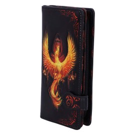Nemesis Now Anne Stokes Phoenix Rising Mythical Bird Embossed Purse, Black, 18.5cm, Polyurethane