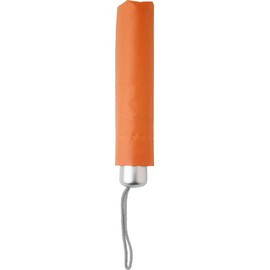 Aluminium pocket umbrella made of 210T polyester, hand opener, aluminium shaft and frame, plastic handle, nylon carrying strap and protective cover (orange), orange, Pocket umbrella