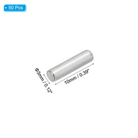 PATIKIL 304 Stainless Steel Dowel Pins 3 x 10 mm, 50 Pack Metal Dowel Pins Shelf Pegs Support Shelves Bunk Bed Fasten Elements Hardware for Furniture Fixing Component Position