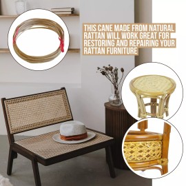 SunBear Furniture Rattan Flat Furniture Chair Basket Caning.natural Repair Binder Cane, White Wash