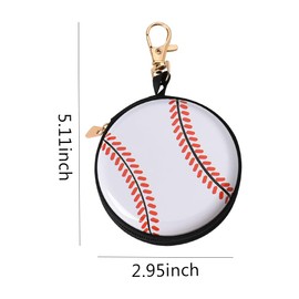 Baseball Bag Keychain Coin Pouch Holder Data Storage Box Waterproof Wireless Earphone Earbud Case Small Earplug Carrying Case Baseball Team Party Favors