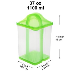 Youngever 2 Pack Pickle Container with Strainer, Plastic Pickle Holder with Strainer, Pickle Keeper with Lid
