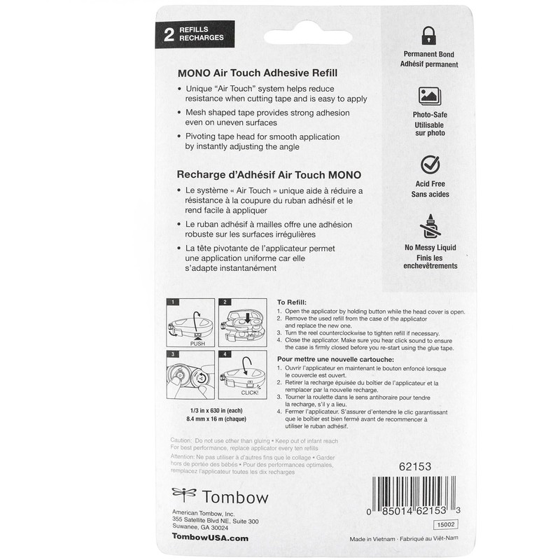 Tombow Mono Air Touch Adhesive, Refill 2-Pack