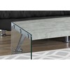 Monarch specialties , Coffee Table, Tempered Glass, Grey Cement, 44"L