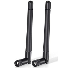 2 Pack RP-SMA WiFi Aerial 2.4GHz 5GHz 5.8GHz 3dBi MIMO Male Dual WiFi Antenna Band External Connector for Router Wireless Network Card USB Adapter Video Surveillance Monitor (Black)
