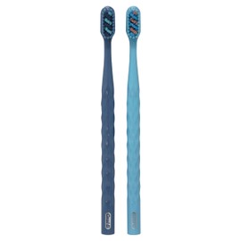 Oral-B Oral-B Brilliance Premium Whitening Toothbrush with Plaque Eraser, Medium, Sky Blue and Gray, 2 Count