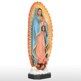 BC Catholic Our Lady of Guadalupe Statue, Virgen De Guadalupe Figure, Religious Gift for Mother's Day, Inspirational Home Decor,10.7 inch H, Hand Painted Sculpture by Buildclassic