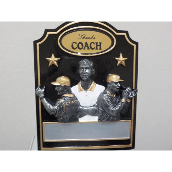 Unbranded great COACH award, plaque, hangs or stands 7" H