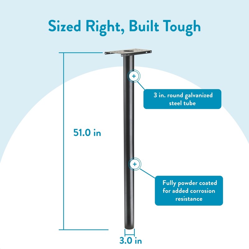 Architectural Mailboxes 7516P Pacifica In-Ground Steel Mailbox Post, Pewter