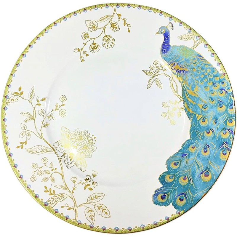 222 Fifth Peacock Garden Porcelain Dinnerware Collection Dinner Plate |