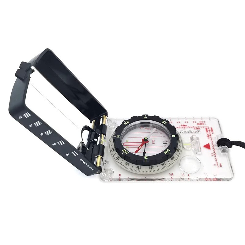 GooBeeZ Map Baseplate Compass with Adjustable Declination Clinometer Magnifying Glass