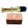 Generic 6"" Handheld Brass Telescope with Wooden Box - Pirate