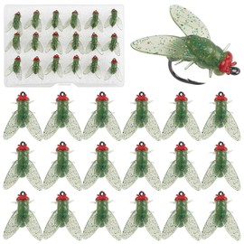 Bionic Fly Fishing Bait, Flies Fishing Lures Kit Trout Jigs Swimbaits Dry Flies Fly Fishing Lures Fish Attractant Fly Fishing Hook for Saltwater Freshwater Bass Panfish 15mm