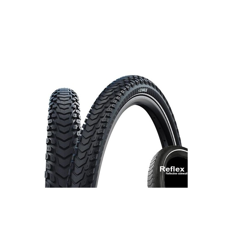 Schwalbe Marathon Mondial Tyre, Black/Reflective, V-Guard Folding, 28x1.75 (47-622)