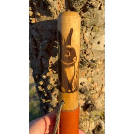 Jesus Reigns USA Bunny Rabbit Natural Earth Tones Poplar Wood Walking Stick Hiking Staff - (Standard Adult) 55 Inches