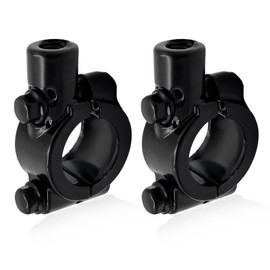 KVAEY 2PCS Motorcycle Handlebar Mirror Mount Holder, 8mm 7/8" Handlebar Clamp Rearview Side Mirror Adapter, Aluminum Motorcycle Mirror Mount Clamp for ATV Street Bike Scooter (Black)