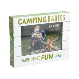 Pavilion - Camping Babies Have More Fun - Horizontal 7.5" x 6" Self-Standing Picture Frame - Holds 4" x 6" Photo Children Kids Family Memory Camp-Lover Present RV Tent Cabin Gift