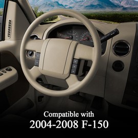 PIT66 Beige Instrument Cluster Dash Bezel Trim, Compatible with Ford F150 2004 2005 2006 2007 2008/ Fit for Lariat Models