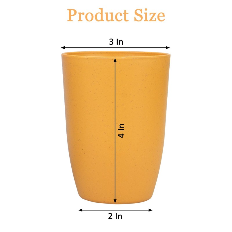 Soptalles Wheat Straw Cups Set of 4, Reusable Cups, Unbreakable