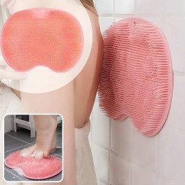 Almohadilla De Silicón Para Masaje Y Exfoliación De Espalda Rosa Bath Massage Pad 30x23cm
