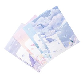 FUNOMOCYA 4 Sets Letter Writing Paper Stationery with Envelopes Delicate Illustrated Design for Personal Letters Crafting and DIY Projects