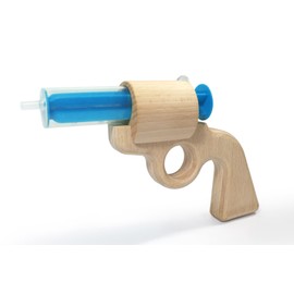 1 x Aqua Joe - The Wooden Water Gun, Sustainable, Repairable, Great Fun, Cowboy, (1, Blue)