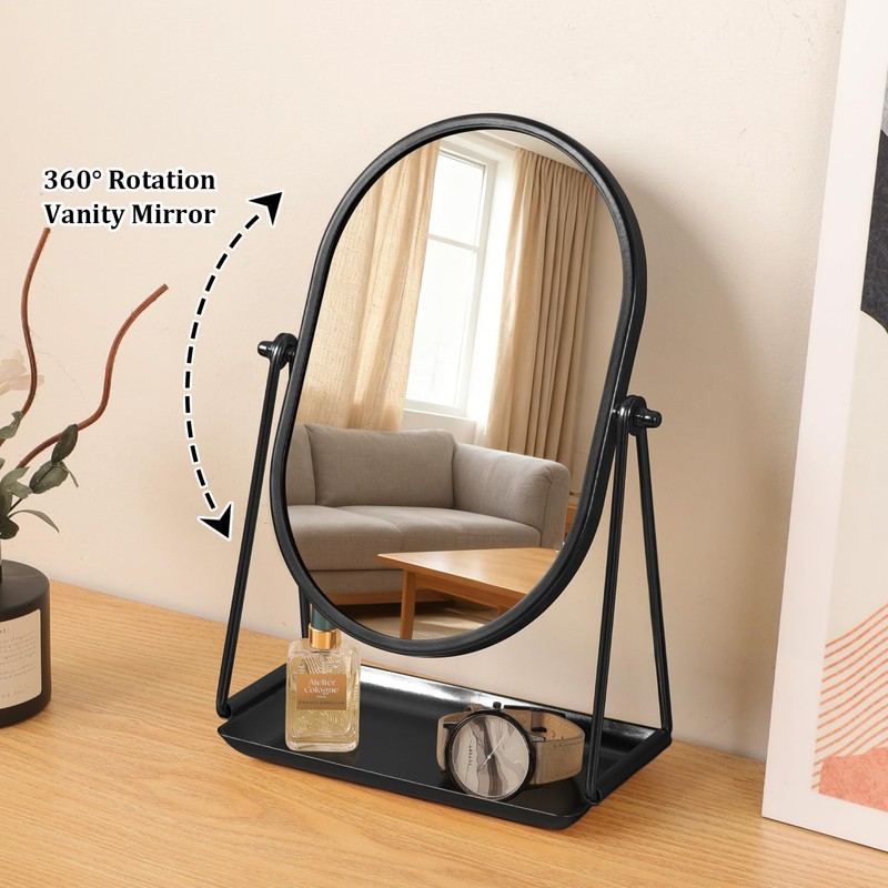 Gosider Desk Table Mirror with Stand Portable Vanity Tabletop Mirrors
