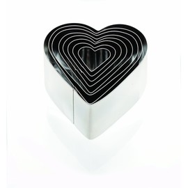 Eddingtons 8-Piece Deep Heart Cookie Cutter Set, Silver