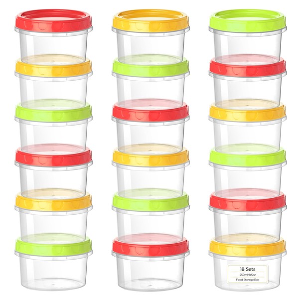 VINATO 18 Pieces Food Storage Containers with Lid, 250 ml