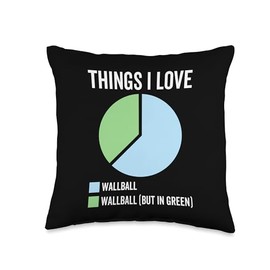 Funny Wallball Sport Hobby Sporting Hobbies Joke Saying Throw Pillow