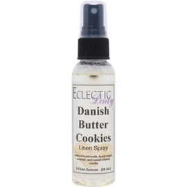 Danish Butter Cookies Linen Spray (Double Strength), 4 ounces - Eclectic Lady Sheet and Linen Spray - No Artificial Colors, Parabens, or Preservatives - Long-Lasting Scent for Bed, Fabric & Pillow