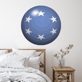 Micronesia Store Home Wall Decor Wall Stickers World State Map Flag Peel and Stick Wall Decal for Cafe Hotel Kids Room Restaurant Notebook Vinyl 28in