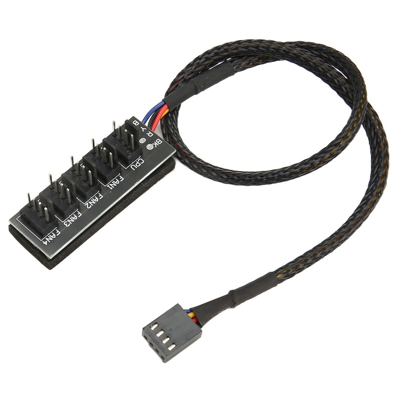 2Pcs PWM Fan Hub 5 Way 4Pin 13.8in Cable Length