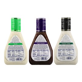 Ken's Steak House Creamy Caesar, Ranch, Asian Sesame Dressing Variety Pack,16 FL OZ. (Count of 3)