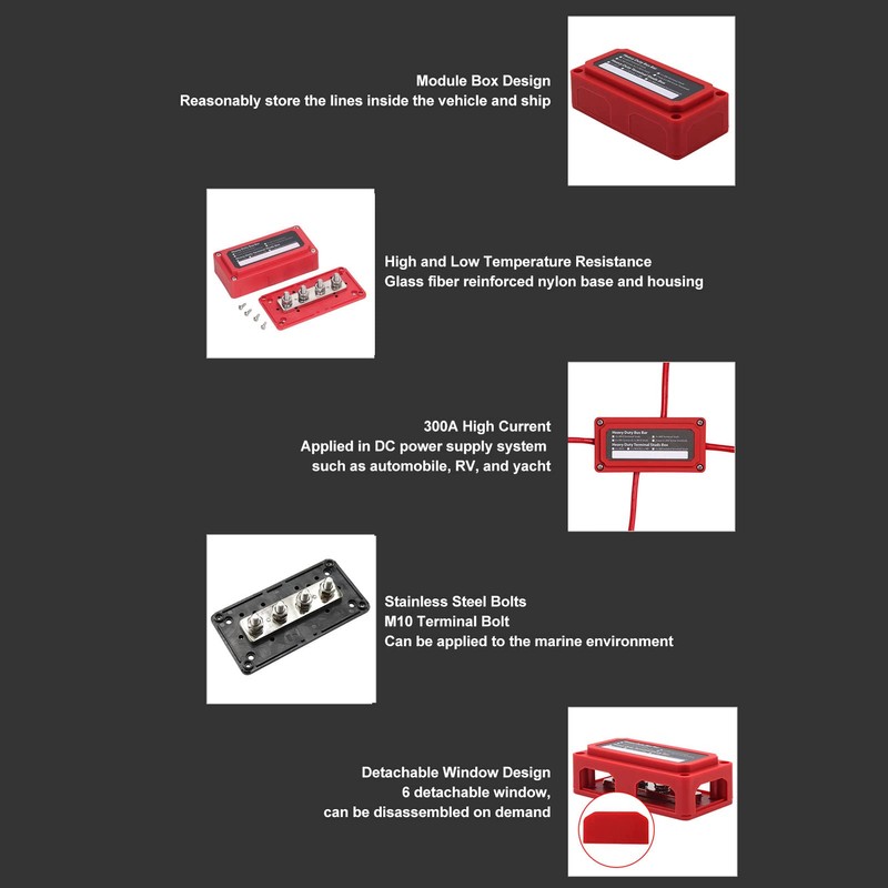 48V 300A DC Busbar Terminal Block, Busbar Box, Distribution Block,