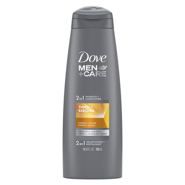 Dove Men+Care 2 in 1 Shampoo and Conditioner, Thick and Strong 12 Ounce