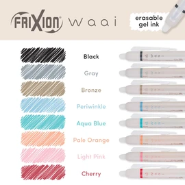 PILOT FriXion Waai Retractable & Refillable Erasable Gel Pens, Extra Fine Point 0.5 mm, Gray Ink, 12 Count