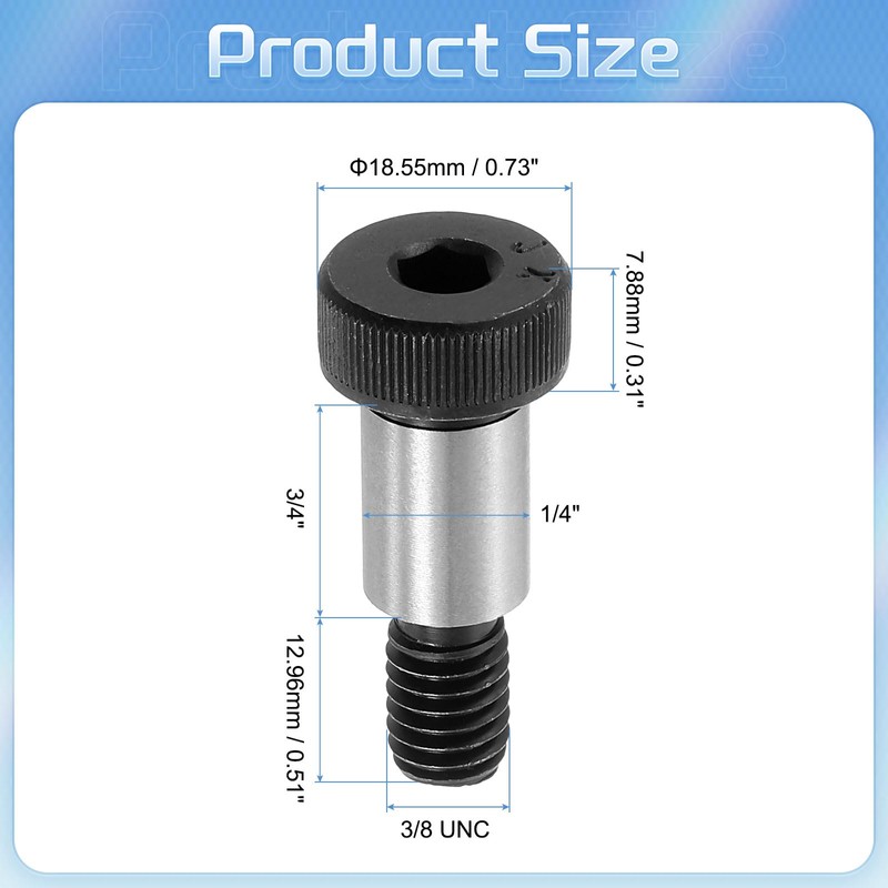 sourcing map Alloy Steel Hexagon Socket Head Shoulder Screws Bolts,