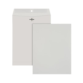 Quality Park Quality Park Executive Gray Gummed Clasp Envelopes (QUA38590), 9 x 12 Inches