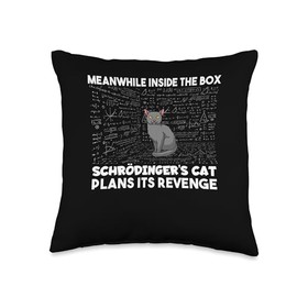 Schrödingers Cat Inside The Box Funny Physics Student Throw Pillow